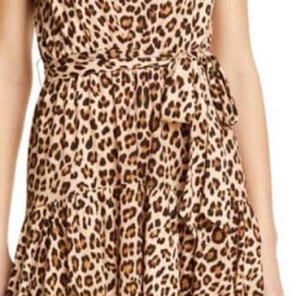 NWT Rebecca Taylor dress in leopard print linen jersey size D - Picture 3 of 6
